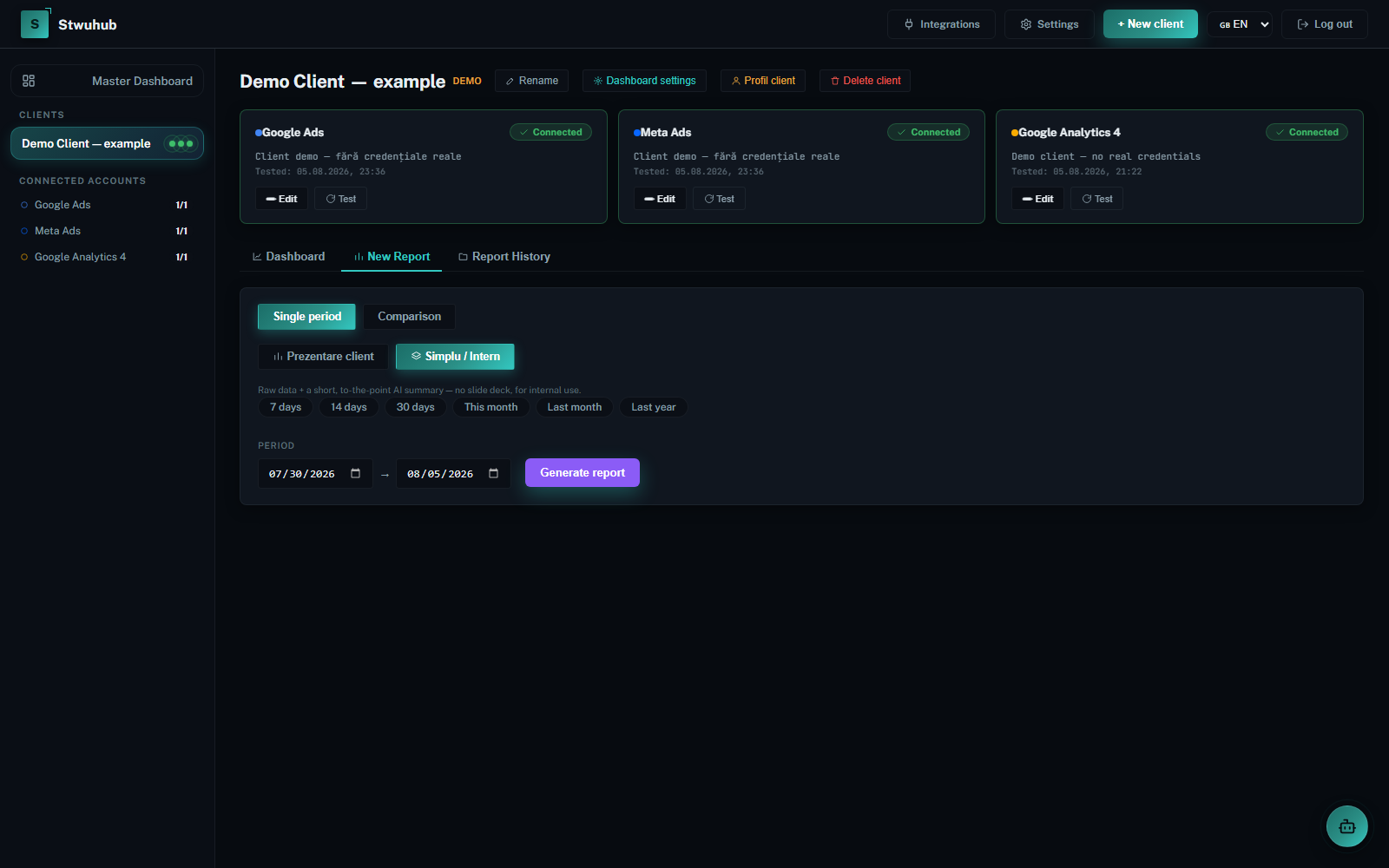 Create a new report
